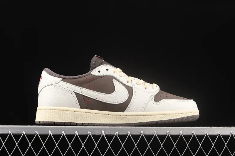 All categories Air Jordan Jordan series basketball shoes Air Jordan 1 Low pure original version Travis Scott x Air Jordan 1 Low OG "Reverse Mocha" AJ1 Joe 1 reverse mocha brown and white barb joint casual sports basketball shoes DM7866-162